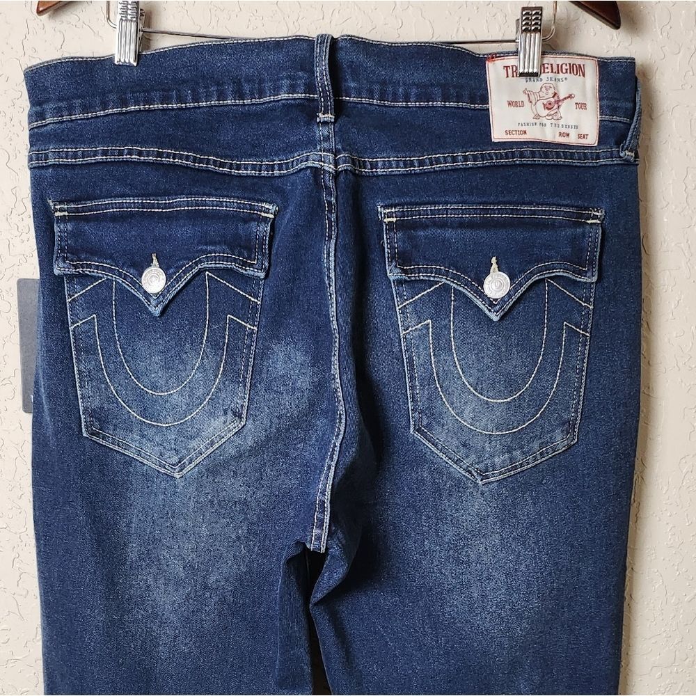 True Religion Ricky Relaxed Flap Straight Dark Woodland Wash Jeans Size 36 - Picture 4 of 10